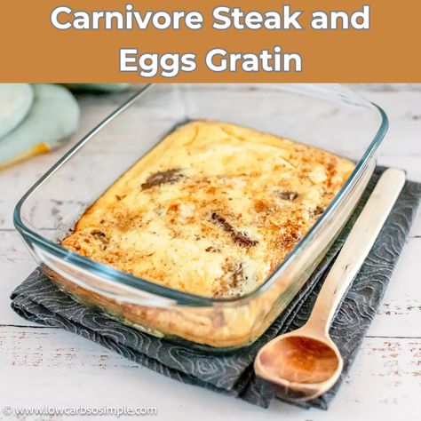 Tired of the same old breakfast routine? Spice things up with Carnivore Steak and Eggs Gratin! 🥩🍳 Tender, juicy steak slices nestled in a savory egg custard, baked to golden perfection. This dish is easy to make, dairy-free, keto-friendly, and packed with protein and healthy fats. Perfect for any meal of the day! Custard Baked, Low Carb Paleo Recipes, Keto Breakfasts, Carnivore Recipes, Keto Easy, Paleo Meal Plan, Breakfast Routine, Best Low Carb Recipes, Egg Custard