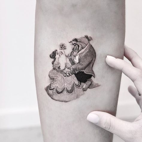 Belle Tattoo Disney, Beauty And The Beast Tattoos, Ursula Tattoo, Sleeping Beauty Tattoo, Princess Tattoos, Cinderella Tattoo, Snow White Tattoos, The Beast Tattoo, Wormhole Tattoo