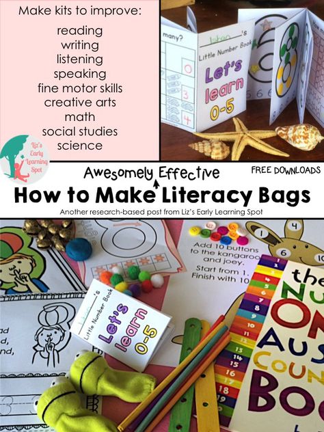 How to Make Awesomely Effective Literacy Bags - Liz's Early Learning Spot Literacy Bags, Book Buddies, Prek Literacy, Number Book, Emergent Literacy, Early Childhood Literacy, Family Literacy, Early Literacy Activities, Homeschool Freebies