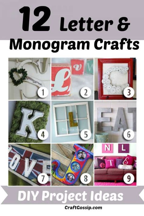 12 Letter And Monogram Craft Ideas – Home and Garden  #crafts #DIY #homedecor Married Af, Diy Monogram, Project Steps, Iron On Letters, Garden Crafts Diy, Letter Gifts, Crafts To Make And Sell, Letter A Crafts, Crafts For Kids To Make