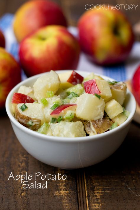 Apple Potato Salad Recipe Potato Salad With Apples, Fancy Salads, Apple Salad Recipes, Fresh Salad Recipes, Salad Recipes Video, Potato Salad Recipe, Apple Salad, Real Family, Yummy Salad Recipes