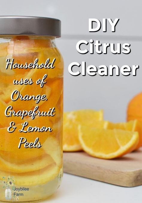 Learn how to make your own citrus cleaner using the peels from any citrus. The citrus cleaner is antiseptic, anti-fungal, antibacterial, and neutralizes odours. Don't throw away your peels, make your own cleaning solution instead! Zero waste will save you money and make your home smell great! Citrus Peel Cleaner, Homemade Cleaner With Lemon Peels, Grapefruit Cleaner Diy, What To Do With Citrus Peels, Diy Cleaner With Orange Peels, Orange Peel Cleaner Diy, Citrus Cleaner Diy, Homemade Citrus Cleaner, Diy Citrus Cleaner