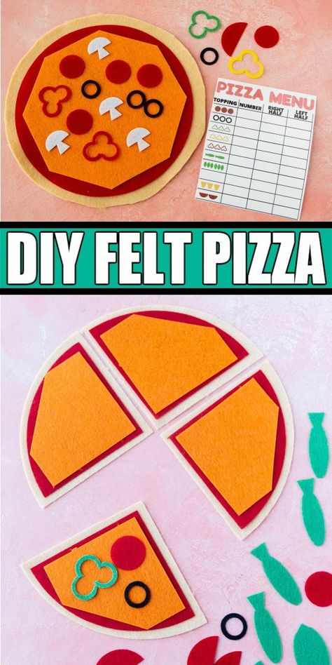 Pre K Felt Activities, Felt Dramatic Play Easy Diy, Diy Felt Pizza, Pizzaria Dramatic Play, Felt Games Diy, Pizza Games For Kids, Felt Pizza Diy, Pizza Crafts For Kids, Pizza Activities For Preschool