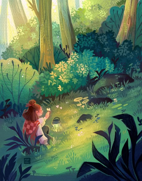 ArtStation - In my Dreams, Kate Pellerin Book Illustration Design, Forest Drawing, Story Books Illustrations, 동화 삽화, Illustration Art Kids, Children Book Illustration, Books Illustration, Picture Books Illustration, Forest Illustration