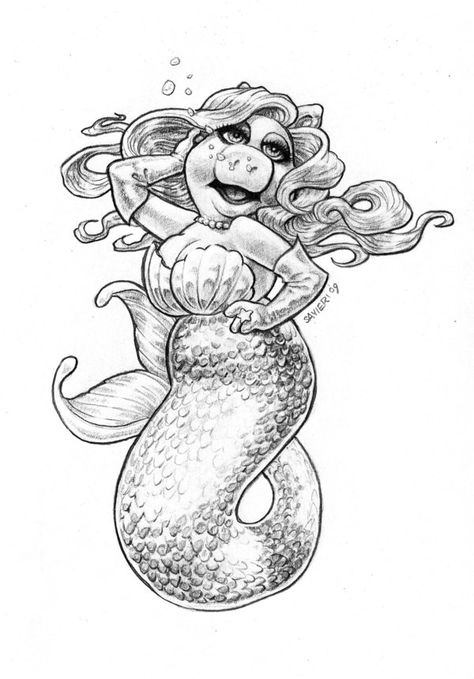 Myth Piggy Mermaid by PeterSavieri.deviantart.com on @deviantART Fat Mermaid, Ms Piggy, Mermaid Drawings, Mermaid Stuff, Mermaid Tattoo, Unicorns And Mermaids, Mermaids And Mermen, Mermaid Life, Miss Piggy