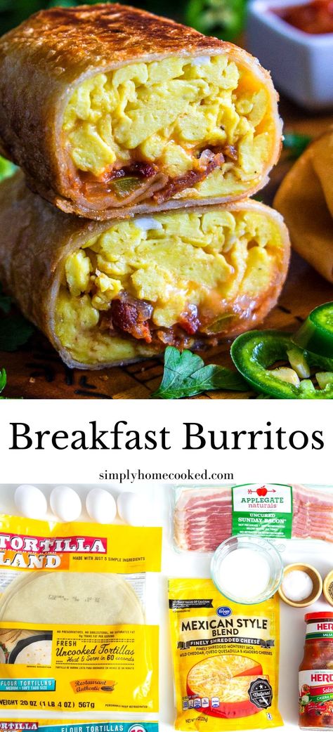 Easy Egg Breakfast, Breakfast Burrito Recipe, Easy Breakfast Burritos, Quick Easy Breakfast, Mini Breakfast, Burrito Recipe, Breakfast Burritos Recipe, Breakfast Easy, Chicken Breakfast