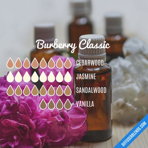 Burberry Classic | DiffuserBlends.com Diy Diffuser Blends, Essential Oil Perfume Blends, Perfume Blends, Essential Oil Perfumes Recipes, Homemade Perfume, Eo Blends, Fragrance Blends, Essential Oils Blends, Essential Oil Diffuser Blends Recipes