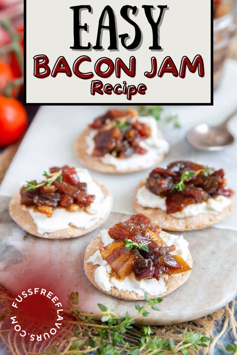 Best Bacon Jam Recipe, Onion Bacon Jam, Bacon Onion Jam, Bacon Jam Recipe, Onion Jam, How To Make Bacon, Bacon Appetizers, Easy Bacon, Best Bacon