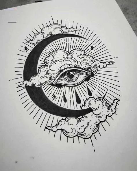 Flash Art Tattoos, 천사와 악마, Illustration Design Graphique, Kunst Tattoos, New Tattoo Designs, Seeing Eye, All Seeing Eye, Tattoo Flash Art, All Seeing