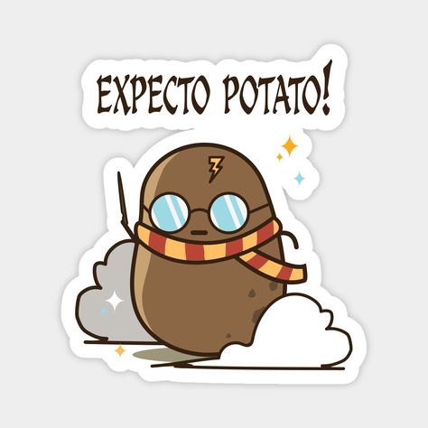 What else you expect? Pota Potato. -- Choose from our vast selection of magnets to match with your desired size to make the perfect custom magnet. Pick your favorite: Movies, TV Shows, Art, and so much more! Available in two sizes. Perfect to decorate your fridge, locker, or any magnetic surface with. Drawing Ideas For Stickers, Potato Drawing Cute, Cute Quotes Stickers, Magnet Ideas, Cartoon Potato Cute, Funny Sticker, Potato Puns Funny, Cute Magnets For Locker, Potato Memes Funny