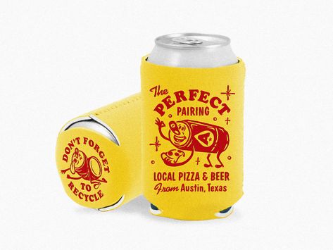 Pizza + Beer by Zachary Wieland for Helms Workshop™ on Dribbble Koozie Design, Beer Coozie, Beer Koozie, Texas Beer, Local Pizza, Beer Koozies, Pizza Logo, Pizza And Beer, Beer Design