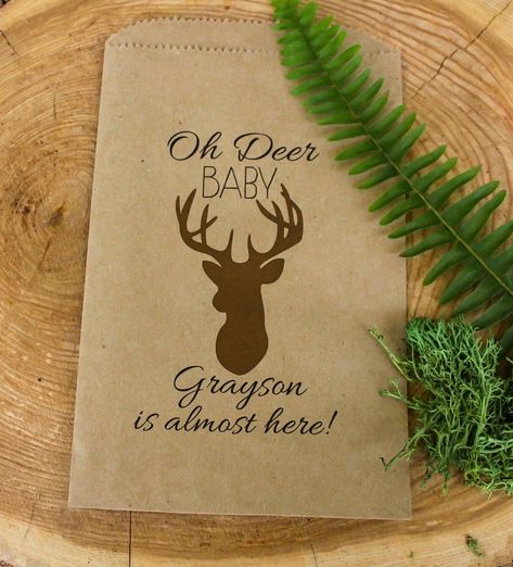 Baby Shower Favor Bags - Candy Bags- Favor Bags- Gift Bags - Oh Deer Baby Shower Favors For Boys, Best Baby Shower Favors, Baby Tate, Deer Party, Baby Shower Favor Ideas, Candy Bag Favors, Birthday Party Favor Bags, Party Ideas Games, Hunting Theme