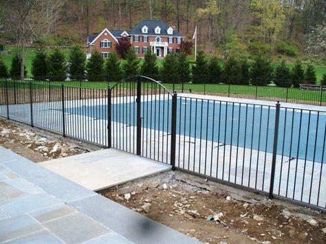 Wrought Iron Pool Fencing Iron Pool Fence, Aluminum Fence Around Pool, Wrought Iron Fence Around Pool, Wrought Iron Pool Fence, Mesh Pool Fencing, Black Aluminum Fence Around Pool, Pool Fences, Pool Gate, Wrought Iron Fence