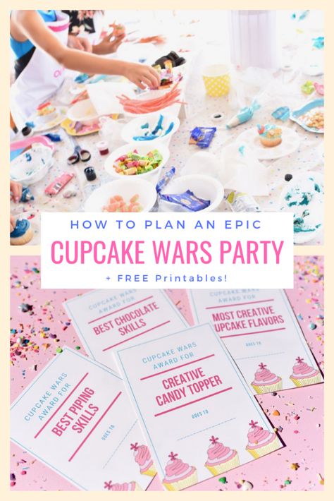 Cooking Birthday Party Ideas, Bake Off Ideas Parties, Baking Competition Party, Cupcake Wars Themes, Cake Wars Birthday Party, Cupcake Wars Birthday Party Ideas, Cake Wars Ideas, Baking Competition Birthday Party Ideas, Cupcake Decorating Birthday Party