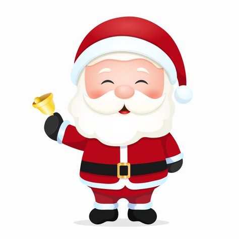 Cute santa claus holding a bell Premium ... | Premium Vector #Freepik #vector #christmas #winter #merry-christmas #santa-claus Santa Claus Pictures Cartoon, Diy Santa Decorations, Santa Clos, Santa Claus Drawing, Santa Claus Cartoon, Santa Cartoon, Santa Claus Pictures, Xmas Drawing, Santa Claus Vector