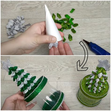 MetDaan Tips - Christmas crafts that make fun DIY crafts!❤💯 Foam Christmas Ornaments, Santa Claus Crafts, Art Crafts For Kids, Christmas Staircase Decor, Christmas Corner, Tinsel Hair, Little Christmas Tree, Christmas Candy Gifts, Diy Crafts Christmas