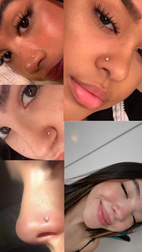 Nose Side Piercing, Nose Piercing Latina, Nose Piercing Guide, Nose Piercing Glasses, Classy Nose Piercing, Gold Nose Ring Aesthetic, Small Nose Piercing Stud, Nose Pricing, Stud Piercing Nose