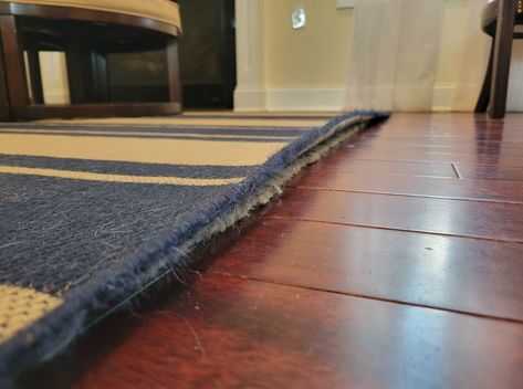 How To Stop Area Rugs From Curling Up On The Edges And Corners How To Get Rugs To Lay Flat, Rug Hacks, Geometry Project, Geometry Projects, Carpet Repair, Rugs Slipping, Rug Tape, Carpet Tape, Large Area Rugs