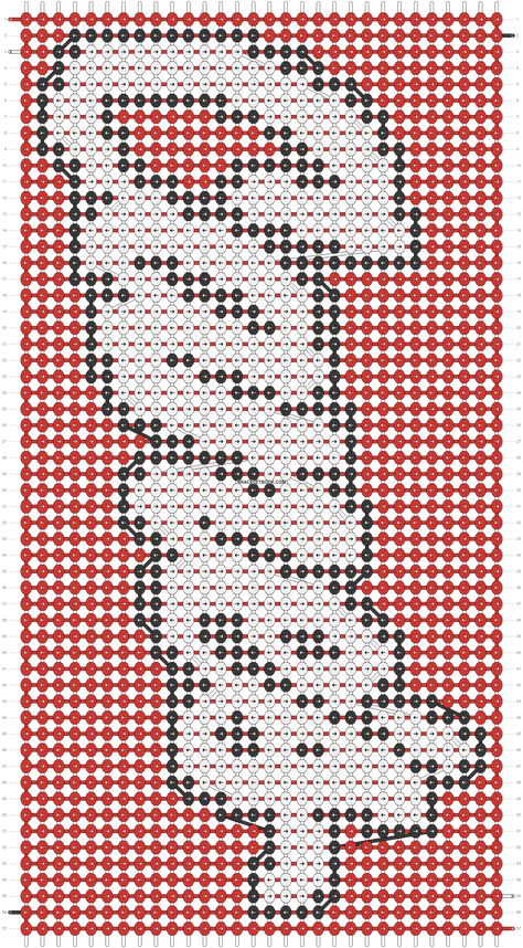 Alpha pattern #35058 | BraceletBook Canes Restaurant, Alpha Patterns Bracelet, Restaurant Chicken, Letters Logo, Alpha Pattern, Alpha Patterns, Chicken Tenders, Friendship Bracelet Patterns, Letter Logo