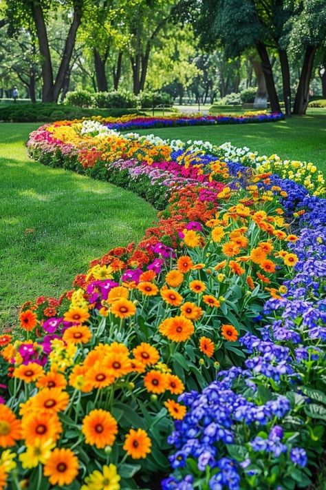 A 77 pieces jigsaw puzzle from Jigidi Cheap Landscaping Ideas, Flower Bed Designs, Beautiful Home Gardens, Front Yard Design, Easy Landscaping, Beautiful Flowers Garden, Garden Oasis, Backyard Garden Design, Front Yard Garden