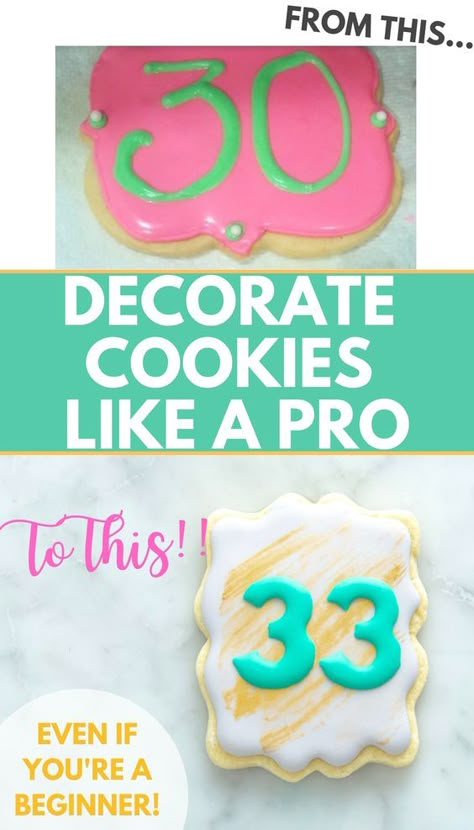 Cookie Recipe To Decorate With Royal Icing, Diy Birthday Cookies Royal Icing, Recipe For Cookies To Decorate, Decorated Cookies Recipes, Decorating Royal Icing Cookies, Royal Icing Designs For Beginners, Royal Icing Decorating For Beginners, Decorating With Royal Icing Cookies, Royal Icing Cookie Business