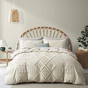 Amazon.com: Oli Anderson Tufted Duvet Cover King Size, Soft and Lightweight Duvet Covers Set for All Seasons, 3 Pieces Boho Embroidery Shabby Chic Bedding Set (Beige, King, 104" x 90") : Home & Kitchen Shabby Chic Bedding Sets, Twin Size Duvet Covers, Boho Embroidery, Work Space Decor, Chic Bedding, Shabby Chic Bedding, Boho Bedding, Sectional Sofa Couch, Shabby Chic Vintage