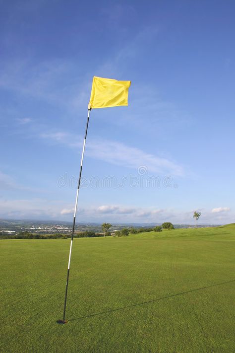 Links Golf Flag. Yellow flag marking hole on links golf course , #AD, #Flag, #Yellow, #Links, #Golf, #flag #ad Golf Flag, Cat Design Illustration, Donkeys, Cat Design, Golf Course, Design Illustration, Golf Courses, Stock Images, Golf