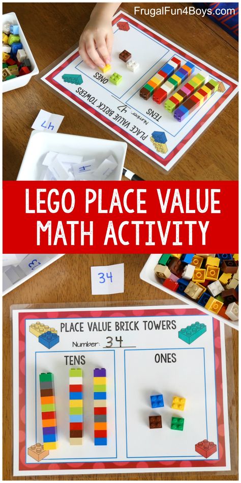 Well, if you’ve been around here for any length of time, you know that we love to use LEGO® bricks for all kinds of hands-on math activities. I mean, why buy more manipulatives when you can just use what kids love anyway? Here’s a great way to really drive home the concept of place value … Montessori Math Activities, Lego Math, Place Value Activities, Math Place Value, Math Activities For Kids, Fun Math Activities, Lego Activities, Montessori Math, Math Activity