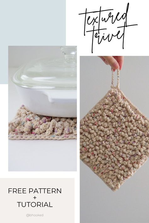 Crochet A Chain, Crochet Trivet, Loop Stitch, Crochet Placemat Patterns, Quick Crochet Projects, Textured Crochet, Dishcloth Crochet Pattern, Beginner Crochet Tutorial, Crochet Rug Patterns