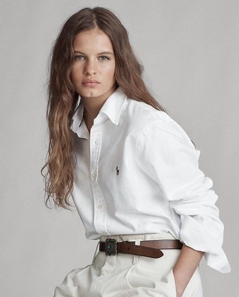 Polo Outfits For Women, Oxford Shirt Women, Ralph Lauren Shirt Women, Polo Ralph Lauren Outfits, Button Down Outfit, Ralph Lauren Womens Clothing, Polo Shirt Outfits, White Shirt Outfits, Polo Outfit