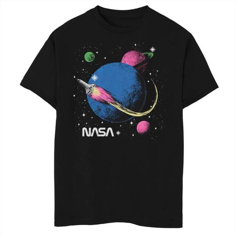 Unbranded Boys 8-20 Nasa Pastel Planetary Space Flight Graphic Tee Space Aesthetic Clothes, Space Tshirt Design, Space Outfit Aesthetic, Space Aesthetic Outfit, Space Graphic Tee, Space Clothes, Space Clothing, Nasa Clothes, Space Tshirt