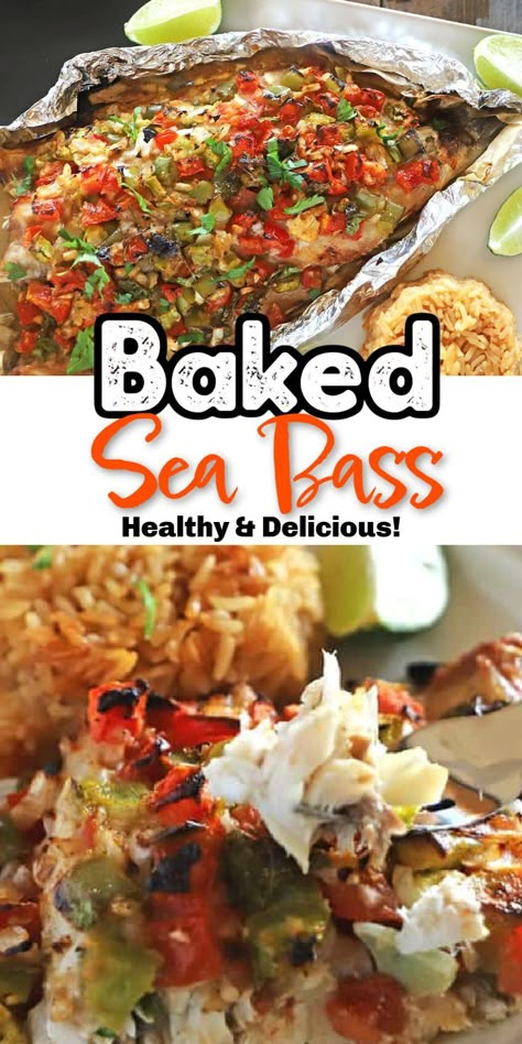 Whole Sea Bass Recipes, Sea Bass Recipes Healthy, Easy Baked Shrimp, Baked Fish Recipe, Sea Bass Recipe, Baked Sea Bass, Bass Recipe, Oven Baked Fish, Sea Bass Recipes