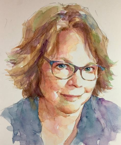 Pam Wenger, Portrait Art Watercolour Faces, Watercolour Painting Portrait Faces, Pam Wenger Watercolors, Celebrity Watercolor Portrait, Watercolor Portrait Tutorial, Watercolor Self Portrait Abstract, Watercolor Face, Watercolor Portrait Painting