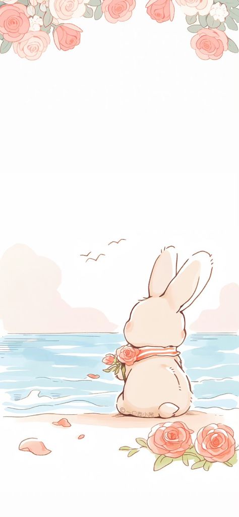 Rabbit Wallpaper, Wallpaper Iphone Love, Karakter Disney, Bunny Wallpaper, Cute Doodles Drawings, Cute Doodle Art, Cool Wallpapers Art, Pretty Wallpapers Backgrounds, Kawaii Wallpaper