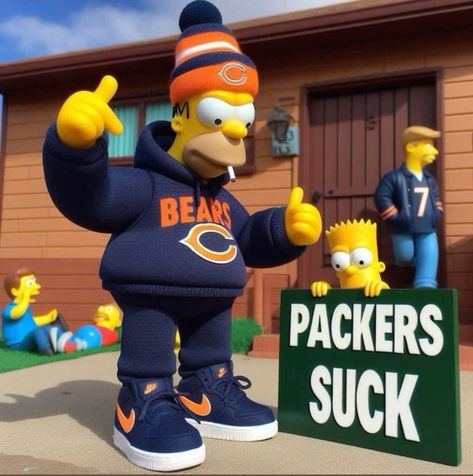 Nfl Funny, Chicago Sports Teams, Chicago Bears Logo, Chicago Bears Football, Simpsons Art, Bears Football, Chicago Sports, Football Funny, Chicago Bears