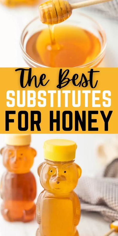 Here are The Best Honey Substitutes when you are all out of honey. These substitutes will save your recipes to still get that sweet taste. Check out these easy honey substitutions to add that sweetness to any recipe. #eatingonadime #honey #ingredientsubstitutions #substitutes Substitute For Honey In A Recipe, Substitute For Honey, Honey Alternative, Honey Substitute, Fake Honey, Cooking Substitutions, Homemade Mixes, Real Honey, Baking Substitutes