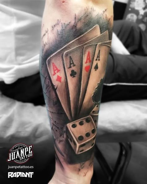 777 Casino Tattoo, Dead Mans Hand Tattoo, American Flag Forearm Tattoo, Money Bag Tattoo, Poker Tattoo, Playing Card Tattoos, Casino Tattoo, Ace Tattoo, Dice Tattoo