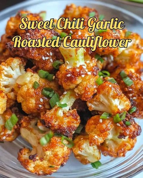 Ina Garten Recipes 🍰🍟🍕🍿 | Sweet Chili Garlic Roasted Cauliflower  | Facebook Roasted Cauliflower Head, Ina Garten Recipes, Head Of Cauliflower, Recipes Sweet, Sweet Chili Sauce, Indian Snacks, Sweet Chili, Cauliflower Recipes, Veg Recipes