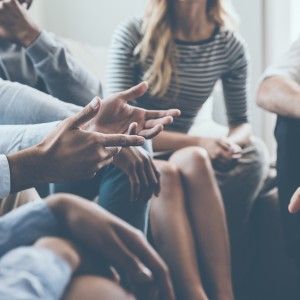 a group of people sitting in a circle, talking People Talking, Family Medicine, Learning And Development, People Talk, Psychology Facts, Health Facts, Counseling, Marketing Strategy, Leadership