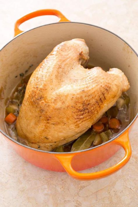 Cocotte Recipe, Pan Gravy, Turkey Breast Recipe, Whole Turkey, Roast Turkey Breast, America's Test Kitchen Recipes, Dutch Oven Recipes, Holiday Meal, Breast Recipe