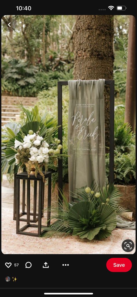 Altar Decor Wedding, Tropical Plant Wedding, Engagement Ceremony Decorations, Party Entrance Decoration, Wedding Entrance Table, Fall Bedroom Aesthetic, Book Shelf Ideas, Unique Event Decor, Wedding Entrance Sign