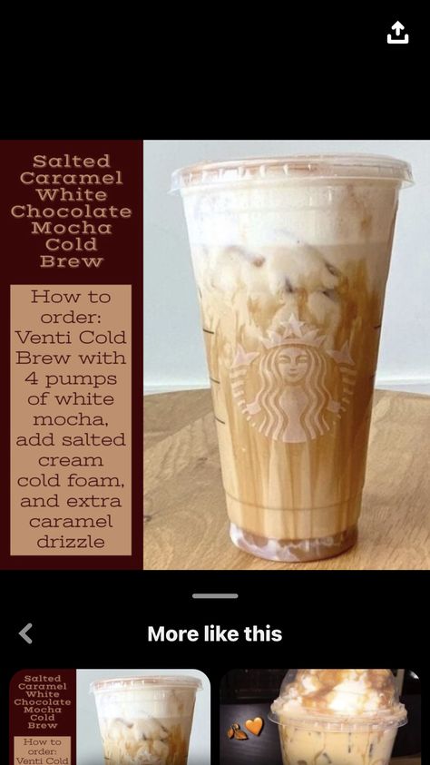 Starbucks Cold Brew, Starbucks Secret, White Chocolate Mocha, Chocolate Mocha, White Hot Chocolate, White Mocha, Starbucks Secret Menu, Secret Menu, Starbucks Drinks