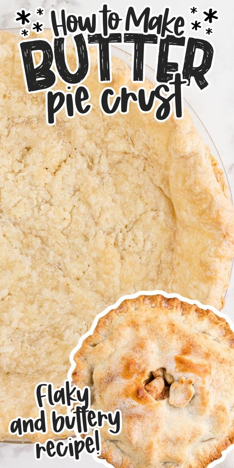 This Butter Pie Crust recipe is a flaky and tender pie crust - buttery and delicious - perfect for both sweet and savory pies! Magic Melted Butter Pie Crust, Melted Butter Pie Crust, Pie Crust Made With Butter, Butter Crust Pie Recipe, Pie Crust Recipe With Butter, Pie Crust Recipe Butter, Sweet Pie Crust Recipe, Flaky Butter Pie Crust, Buttery Pie Crust Recipe