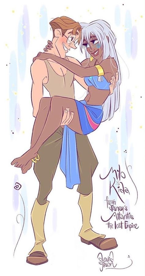 Princess Kida Fanart, Milo And Kida Atlantis Fanart, Milo And Kida Fanart, Milo X Kida Fan Art, Atlantis The Lost Empire Fanart, Milo And Kida Atlantis, Atlantis Fanart, Disney Princess Kida, Disney Atlantis