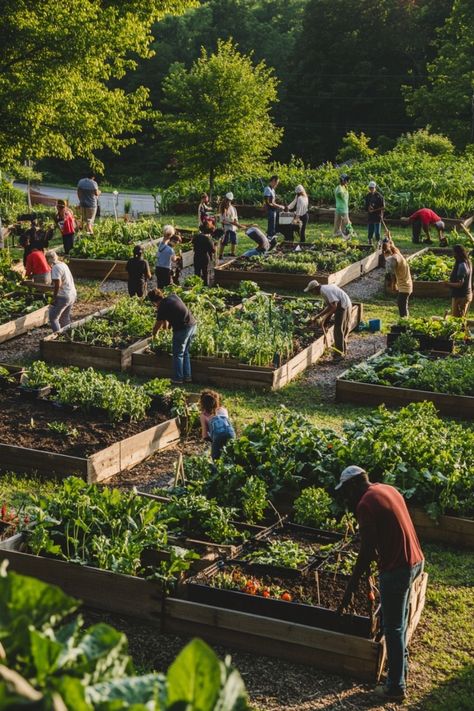 Discover the benefits of community gardens for healthier living and stronger communities! 🌿🌼 These green spaces offer fresh produce, promote social connections, and enhance local ecosystems. Dive into how these gardens foster sustainability and well-being for everyone involved. #CommunityGardens #UrbanFarming #SustainableLiving Learn To Garden, Farming Vegetables, Shared Garden, Farming Animals, Garden Community, Social Garden, City Gardening, Food Sustainability, Community Garden Design Layout