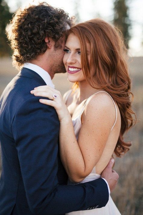 Bridal Makeup For Redheads, Wedding Makeup Redhead, Redhead Bride, Pink Bridesmaid Dresses Short, Redhead Hairstyles, Brides Hair, Engagement Hairstyles, Wedding Day Makeup, Anniversary Photoshoot