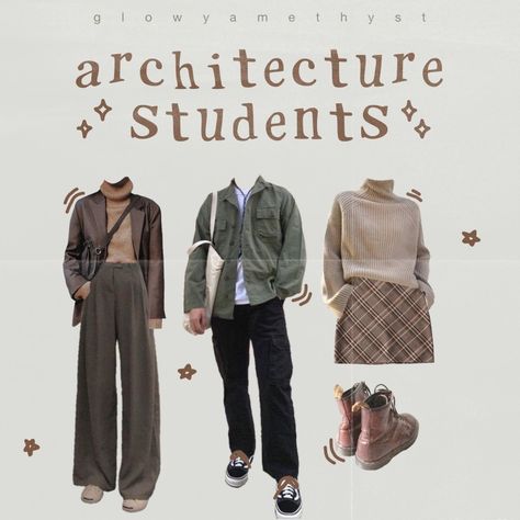 Architecture Student Aesthetic Outfits, Architecture Student Outfit, Student Aesthetic Outfit, Uni Student Aesthetic, Mbti Style, Clothes Template, Student Outfit, Uni Student, Niche Aesthetic