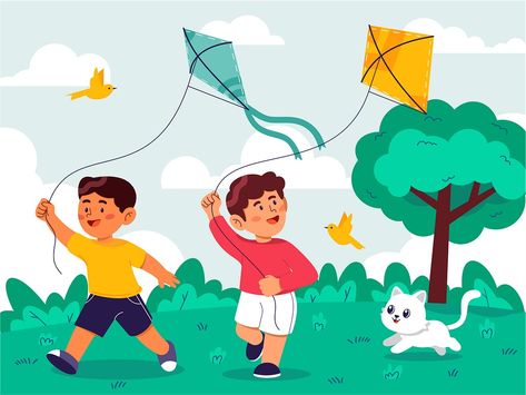 Kids Flying Kite Illustration by Pixelz on Dribbble Flying Kite Illustration, Kites Illustration, Kite Illustration, Flying Kite, Flying Kites, Illustration For Kids, Fly A Kite, Makar Sankranti, Kite Flying