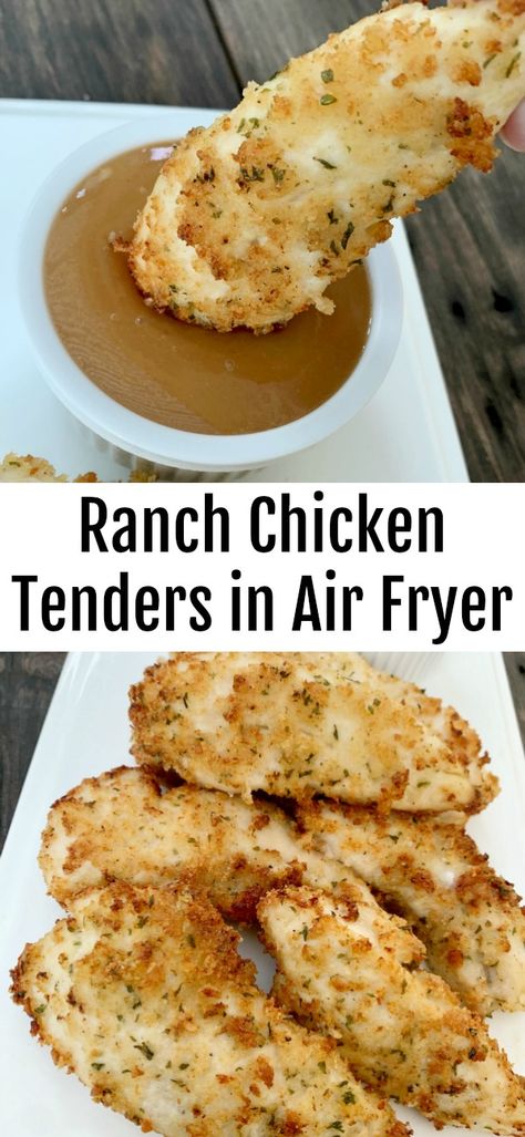 Chicken Tenders In Air Fryer, Ranch Chicken Tenders, Air Fryer Chicken Tenders, Chicken Tenderloin Recipes, Air Fryer Recipe, Air Fried Food, Air Fryer Oven Recipes, Air Fry Recipes, Tenderloin Recipes