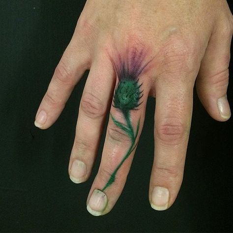 Scottish Thistle Tattoo, Scottish Tattoo, Scottish Tattoos, Thistle Tattoo, Ladybug Tattoo, Pride Tattoo, Tattoo Wedding Rings, Gorgeous Tattoos, Thistle Flower